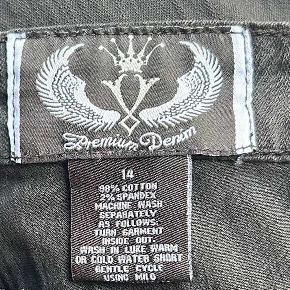 Premium Denim Women's Size 14 Black Straight Leg Cut Cotton Blend Jeans - Picture 12 of 13